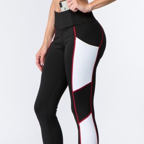 Active High Rise Side Pocket Colorblock Leggings - Picture 6 of 8
